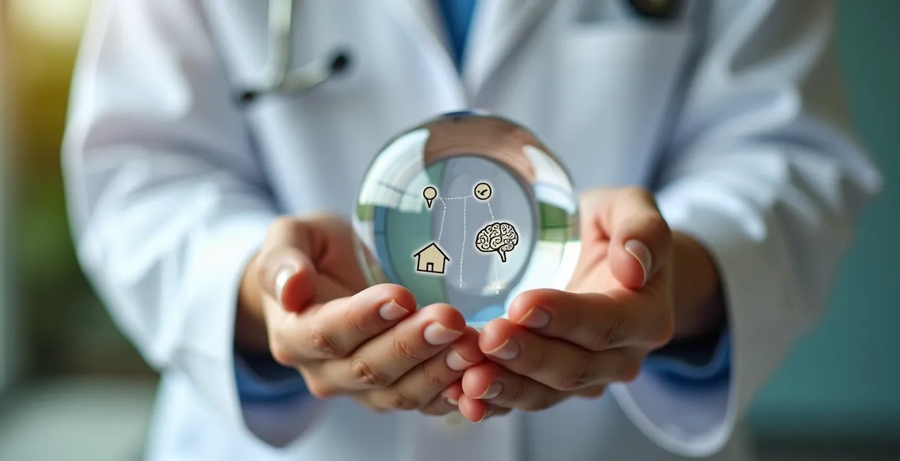 Geriatrician conducting comprehensive multi-domain assessment